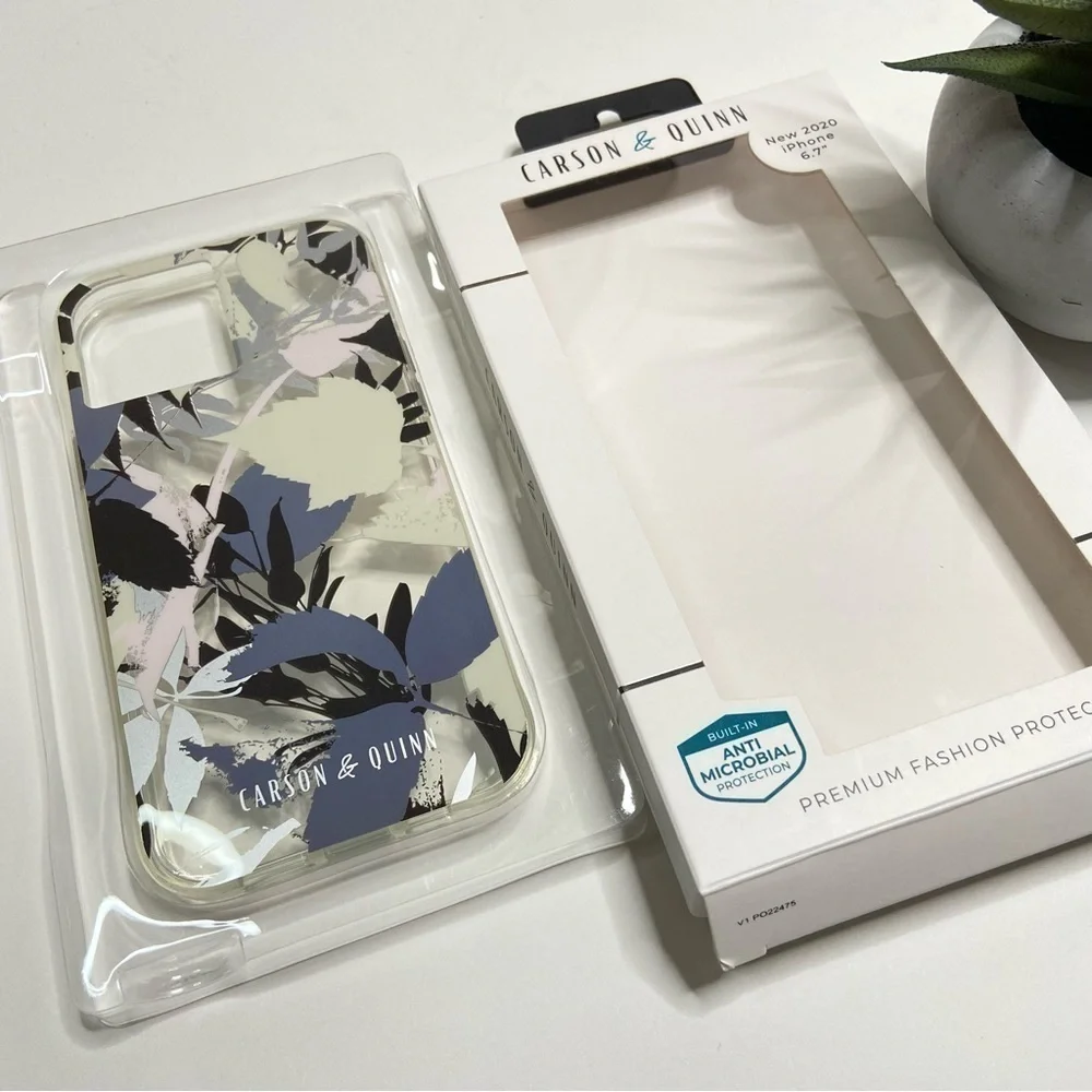NWT CARSON & QUINN - Blue Leaves Case (iPhone 12 Pro Max)